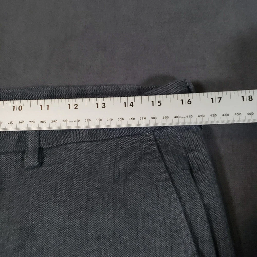 Old Navy Ultimate Straight Pants Mens 33x36 Grey Herringbone Built-In Flex